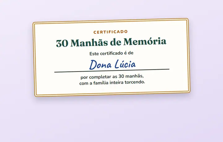 Certificado das 30 Manhãs de Memória